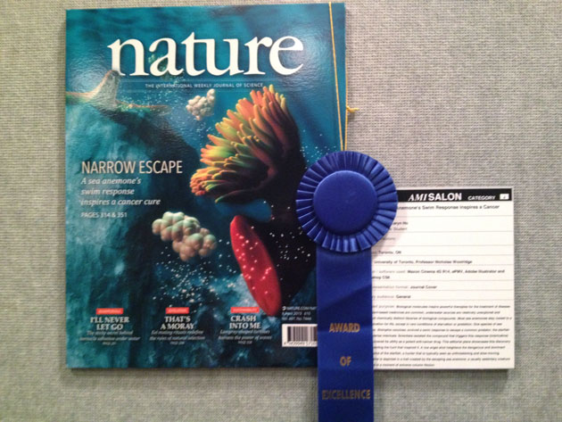 My editorial piece with its blue first place ribbon